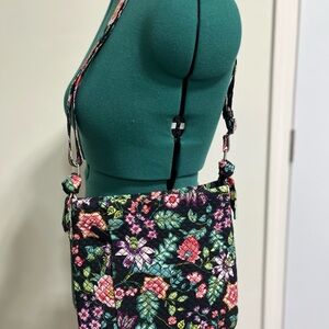 Vera Bradley Black Floral Shoulder Bag